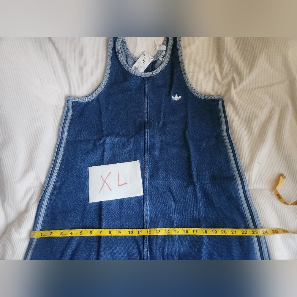 Adidas Women's Denim Tank Dress Indigo Denim 100 Cotton Nwt - Picture 12 of 16